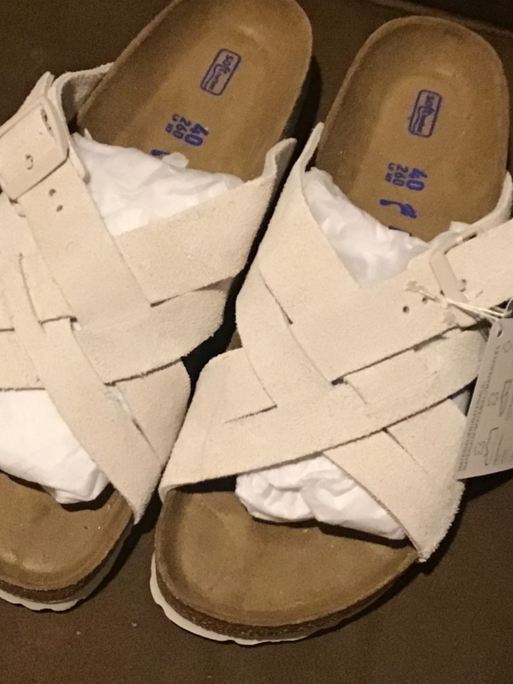 Birkenstock Lugano Sandals, Soft Footbed, Suede, 40 reg 9 NWT